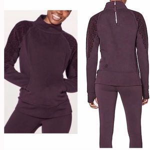 Lululemon Black Cherry Floral Flock Pullover